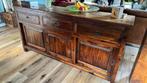 Teakhouten kast/dressoir met drie lades en drie deurtjes, Ophalen, Gebruikt, 150 tot 200 cm, Teakhout