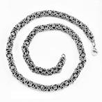 55cm x 9mm Heren Koningsketting RVS Zilverkleur Byzantijnse, Sieraden, Tassen en Uiterlijk, Kettingen, Overige materialen, Birgitta-Gracht 33, 6465 EL Kerkrade, Nederland