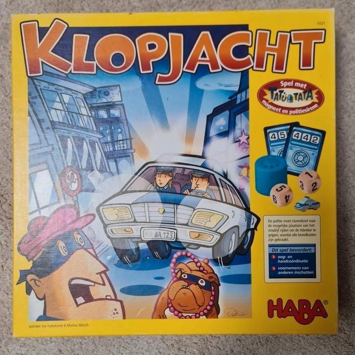 HABA spel Klopjacht – actiespel 6+ voor 2–4 spelers, Hobby en Vrije tijd, Gezelschapsspellen | Bordspellen, Zo goed als nieuw