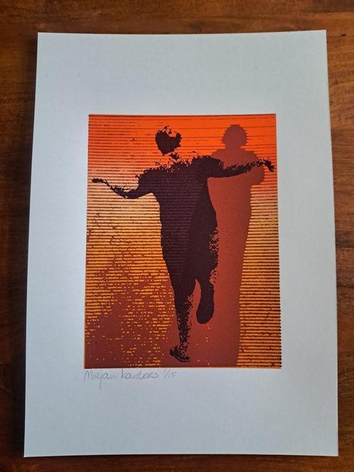 Handmatig gedrukte zeefdruk, gesigneerd, Antiek en Kunst, Kunst | Litho's en Zeefdrukken, Ophalen of Verzenden