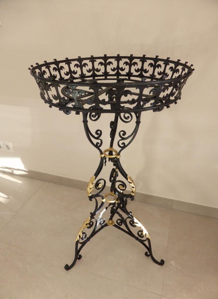 Antieke Franse jardinière / tuin bloemen standaard ijzer, Antiek en Kunst, Ophalen
