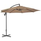 Zweefparasol met stalen paal 300 cm taupe gratis bezorgd, Nieuw, Kantelbaar, Zweefparasol, Ophalen of Verzenden