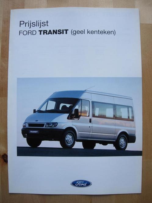 Ford Transit Prijslijst Brochure 2000 – Bus Kombi, Boeken, Auto's | Folders en Tijdschriften, Zo goed als nieuw, Ford, Ophalen
