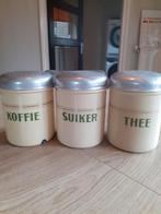 Vintage Koffie, Suiker, Thee Blikken Set, Antiek en Kunst, Ophalen of Verzenden