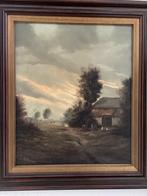 W. Kroon, prachtig klassiek schilderij “boerderij” olieverf, Ophalen