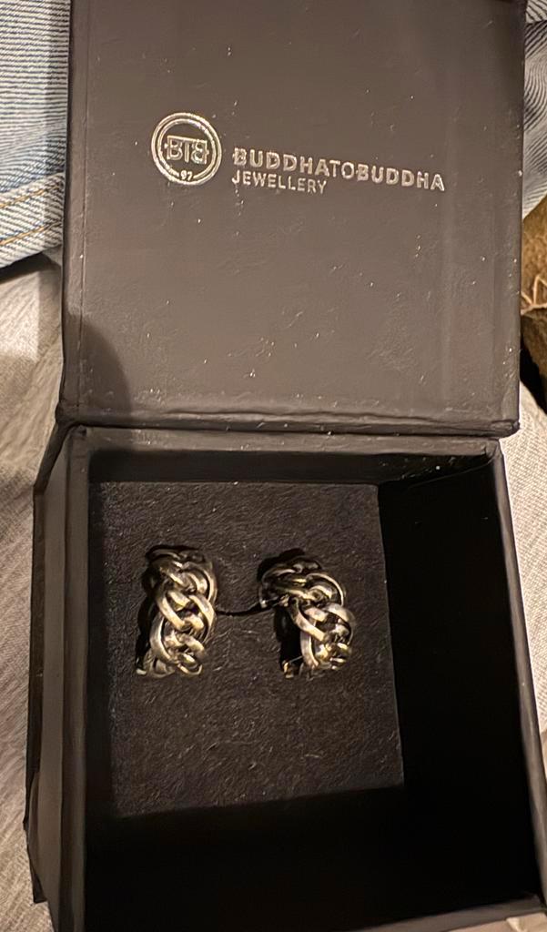 Buddha to Buddha Nathalie zilveren creolen, Sieraden, Tassen en Uiterlijk, Oorbellen, Zo goed als nieuw, Knopjes of Stekers, Zilver