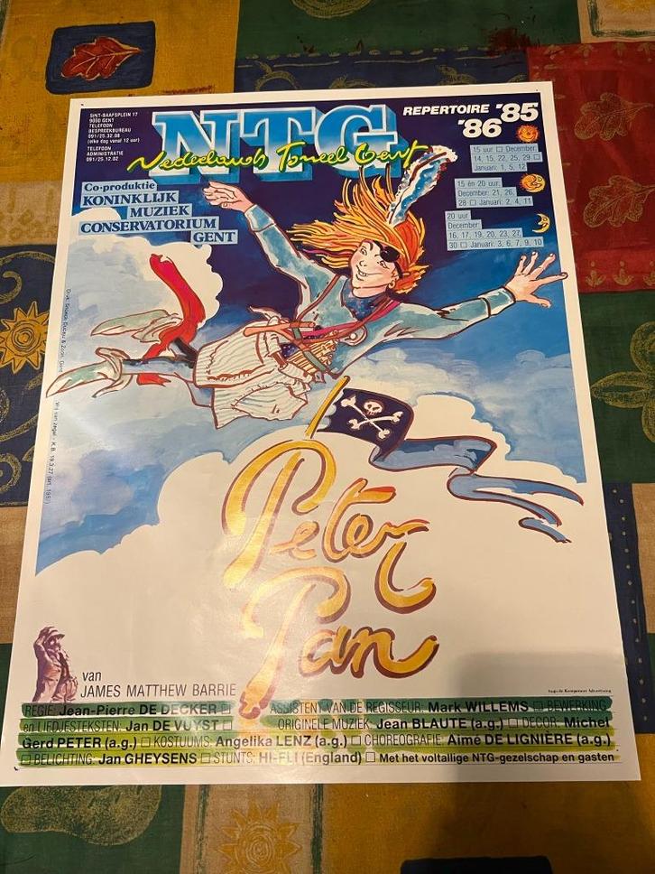 Vintage poster, NTG Peter Pan *1985 - 1986, Verzamelen, Posters, Gebruikt, Film en Tv, Deurposter of groter, Rechthoekig Staand