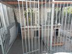 Gegalvaniseerde dubbele hondenkennel met nachthokken, Dieren en Toebehoren, Ophalen, Zo goed als nieuw, 110 cm of meer, 100 cm of meer