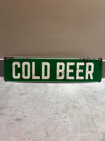 Mancave Bar Café Wanddecoratie metalen bordje Cold Beer beschikbaar voor biedingen