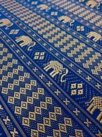 GFL49 Grandfoulard XXL Thailand olifanten blauw goud 236/204, Ophalen of Verzenden, Zo goed als nieuw