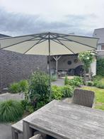 Ecru Push-up Parasol Shadowline (Kees Smit) rond 300 cm, Tuin en Terras, Parasols, Ophalen, Verstelbaar, Zo goed als nieuw, Stokparasol