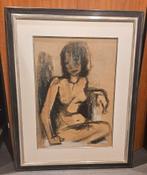 Tekening Leo Gestel (1881-1941) met echt vergulde lijst, Ophalen of Verzenden
