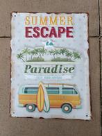 Metalen wandbord camper Summer escape nieuwstaat, Ophalen of Verzenden, Zo goed als nieuw