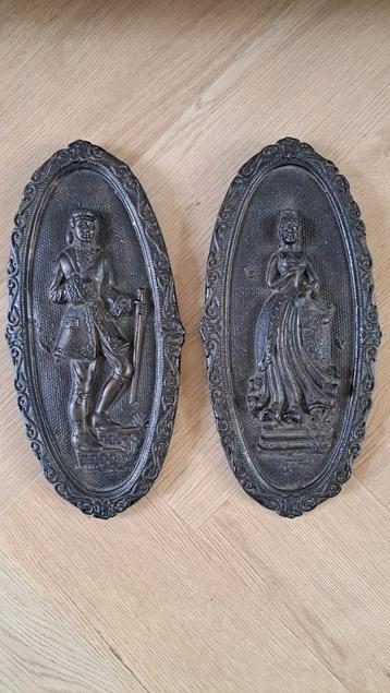 Wanddecoratie Set Man & Vrouw - Vintage Reliëf beschikbaar voor biedingen