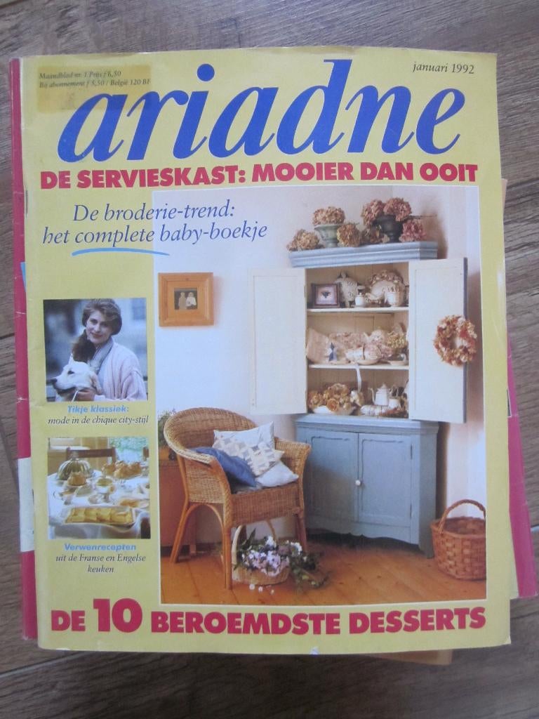 Ariadne Maandblad voor Handwerken jaargang 1992 compleet, Hobby en Vrije tijd, Borduren en Borduurmachines, Zo goed als nieuw