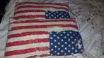 2 Kussens met Amerikaanse vlag - Zo goed als nieuw, Ophalen of Verzenden, Zo goed als nieuw, Rood, Rechthoekig
