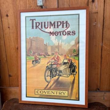 Poster Triumph Motors Coventry in lijst 53 cm x 73,5 cm beschikbaar voor biedingen
