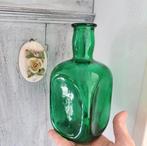 Vintage groene deukfles, Ophalen of Verzenden
