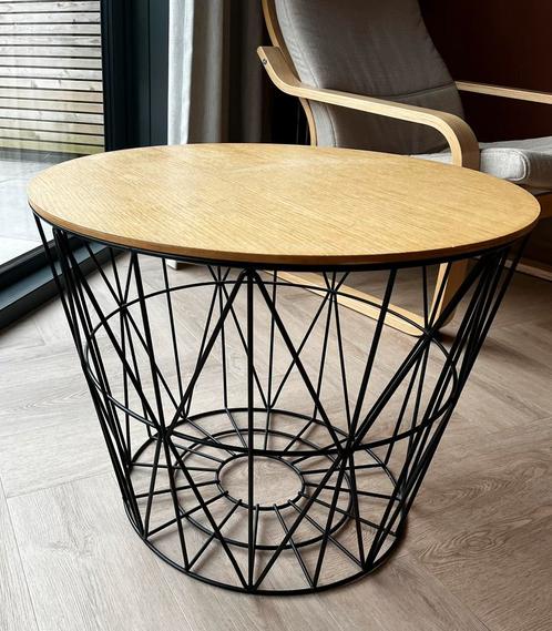 Ferm living bijzettafel, Huis en Inrichting, Tafels | Bijzettafels, Zo goed als nieuw, Rond, 55 tot 75 cm, Hout, Ophalen