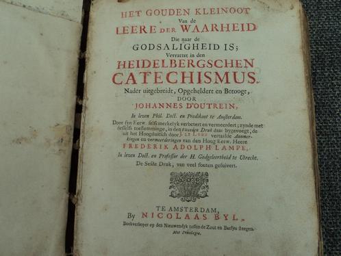 Antiek boek 1724 Het kleinoot Heidelbergschen Catechismus, Antiek en Kunst, Antiek | Boeken en Bijbels, Verzenden
