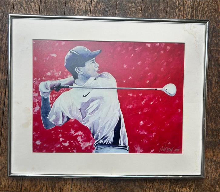 Tiger Woods Giclée - René Broné Art Collection, Antiek en Kunst, Kunst | Tekeningen en Foto's, Ophalen of Verzenden