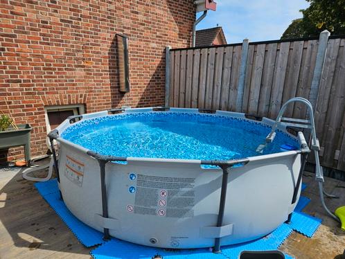 Bestway steelpro incl. zandfilter pomp, Tuin en Terras, Zwembaden, Zo goed als nieuw, 200 tot 400 cm, 300 cm of meer, Rond, Ophalen