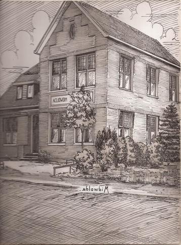 Midwolda Gemeentehuis tekening Sievers 50 / 60er jaren beschikbaar voor biedingen