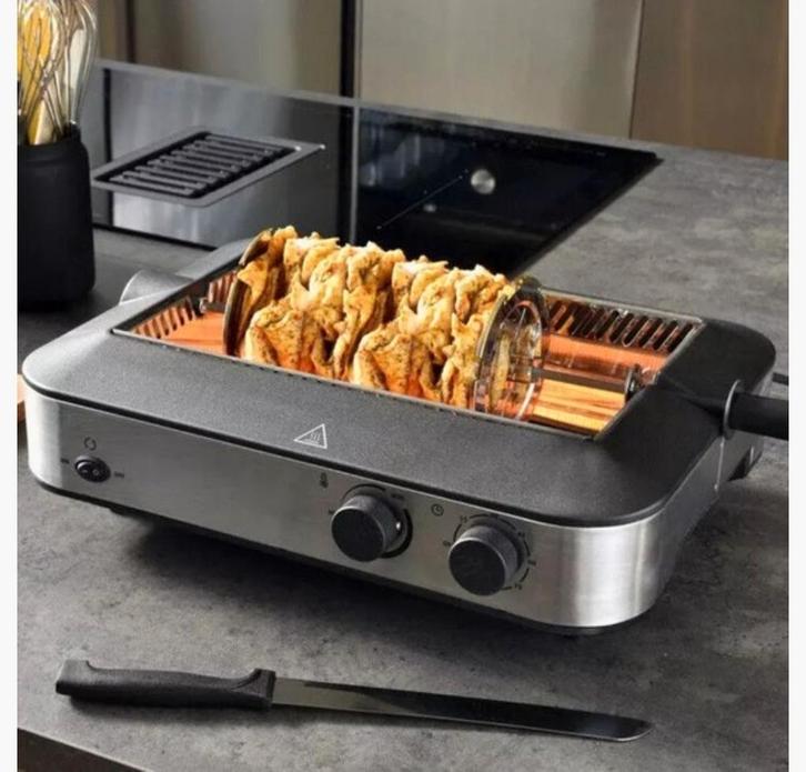 Monolith Elektrische Kebab Grill - Infrarood, Witgoed en Apparatuur, Contactgrills, Nieuw, Uitneembare platen, Vaatmachinebestendige platen