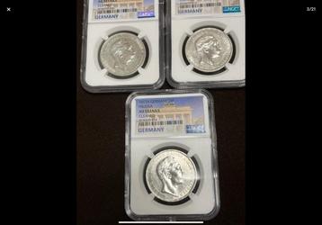 3 x 3 mark duitsland pruisen ngc slabs zilver beschikbaar voor biedingen
