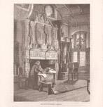 Kampen.Oude zaal in het Raadhuis. Houtgravure E.Vermorcken, Antiek en Kunst, Ophalen of Verzenden