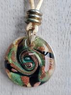 Super mooie Murano glaswerk kettinghanger met groen, bruin,, Sieraden, Tassen en Uiterlijk, Ophalen of Verzenden, Zo goed als nieuw