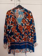 Blouse tuniek blauw met bruine print maat44-46., Blauw, Maat 42/44 (L), Ophalen of Verzenden, Zo goed als nieuw