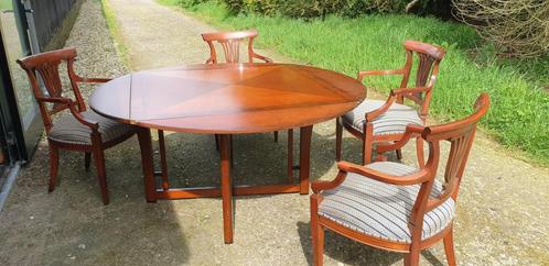 Kersenhout eetkamer armstoelen en meubelen, Antiek en Kunst, Antiek | Meubels | Stoelen en Banken, Ophalen