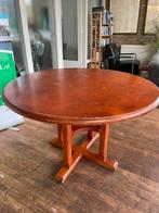 Ronde tafel mahonie kleur 118 diameter, Ophalen, Gebruikt, 100 tot 150 cm, Rond
