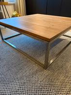 Behandelde houten salontafel 1x1 meter, Ophalen, Gebruikt, 50 tot 100 cm, 100 tot 150 cm