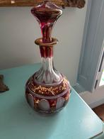 Vintage robijnrode glazen karaf, Ophalen of Verzenden