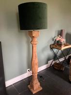 Vloerlamp - hout/velvet - landelijk - NIEUW, Nieuw, Ophalen of Verzenden, Landelijk, 150 tot 200 cm