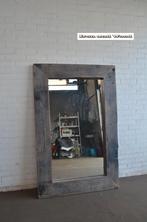 Oud eiken grote spiegel met wagonplanken lijst 96 x 146, Ophalen, 100 tot 150 cm, Nieuw, 75 tot 100 cm