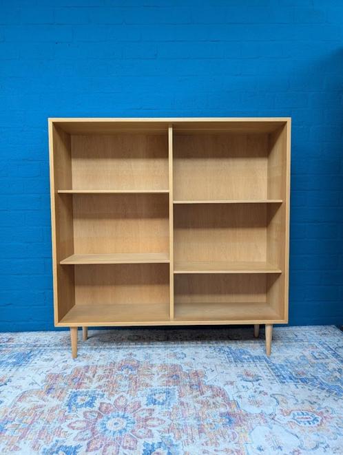 Midcentury eiken boekenkast uit de jaren 60, Zweeds, Verzamelen, Retro, Huis en Inrichting, Ophalen
