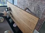 Eikenfineer eettafel spinpoot ingelegd met hout, Huis en Inrichting, Tafels | Eettafels, Ophalen, 200 cm of meer, 50 tot 100 cm