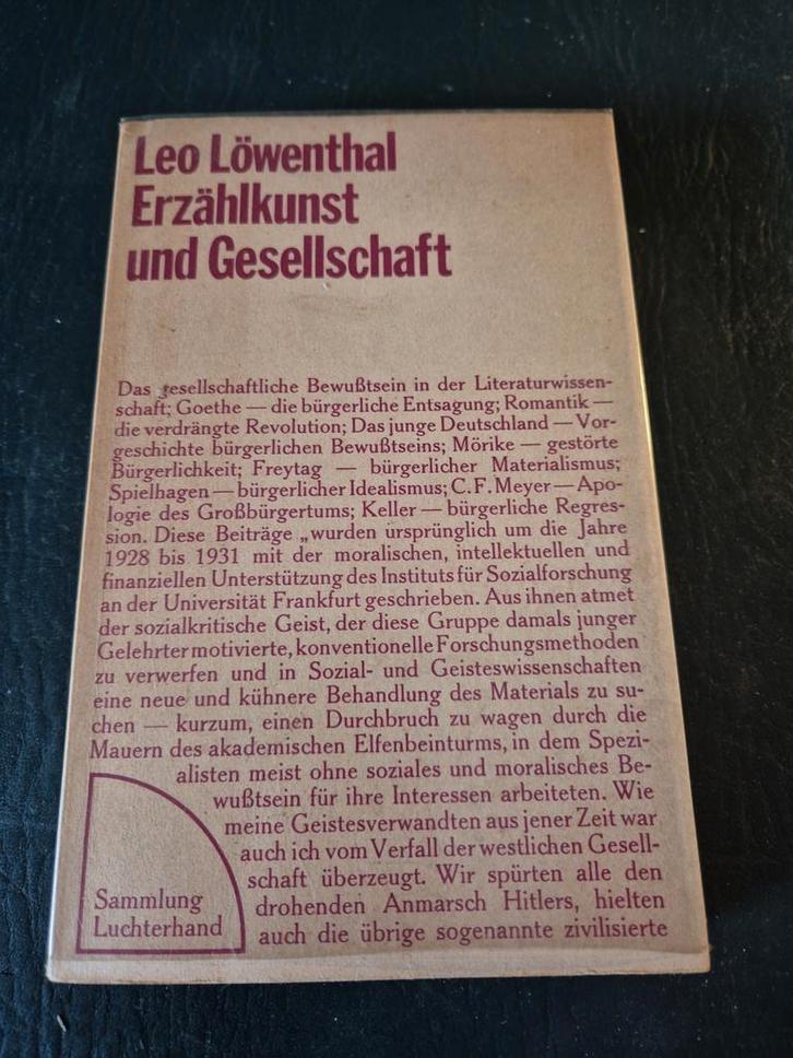 Leo Löwenthal – Erzählkunst und Gesellschaft, Boeken, Literatuur, Gelezen, Europa overig, Ophalen of Verzenden
