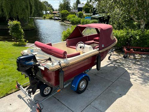 Leuke Wizard 430 tohatsu 8 PK Elek Buiskap Zonnedek Bj 2007, Watersport en Boten, Sloepen, Gebruikt, Tot 10 pk, 3 tot 6 meter