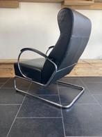 Gispen 423 fauteuil , zwart leder, Gebruikt, Design, 75 tot 100 cm, Ophalen of Verzenden