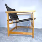 Safari stoel Hyllinge Møbler Denemarken hout canvas 70s, Hout, Gebruikt, -, Minder dan 75 cm