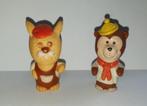 Playskool vintage rubber figuren Haas en Beer 1976 Hong Kong, Gebruikt, Ophalen of Verzenden