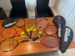 7x Tennis rackets - 5x Wilson 2x Babolat 4x Wimbledon ballen, Sport en Fitness, Tennis, Ophalen, Gebruikt, Wilson, Racket