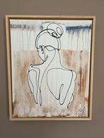 Schilderij Lineke Lijn - inclusief houten baklijst, Ophalen of Verzenden