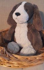 Jellycat knuffel bashful hond NIEUW puppy Fudge + mand, Ophalen of Verzenden, Nieuw, Hond