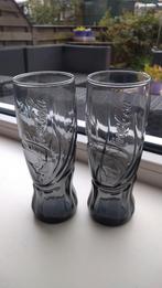 2 zeldzame grijze Coca-Cola glazen., Ophalen of Verzenden, Nieuw, Frisdrankglas