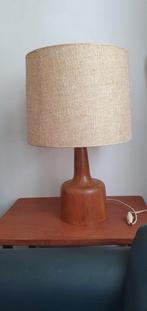 Retro lamp met houten voet, Minder dan 50 cm, Gebruikt, Ophalen of Verzenden
